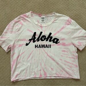 Victoria’s Secret PINK Hawaii Tie Dye Crop Boxy Tee